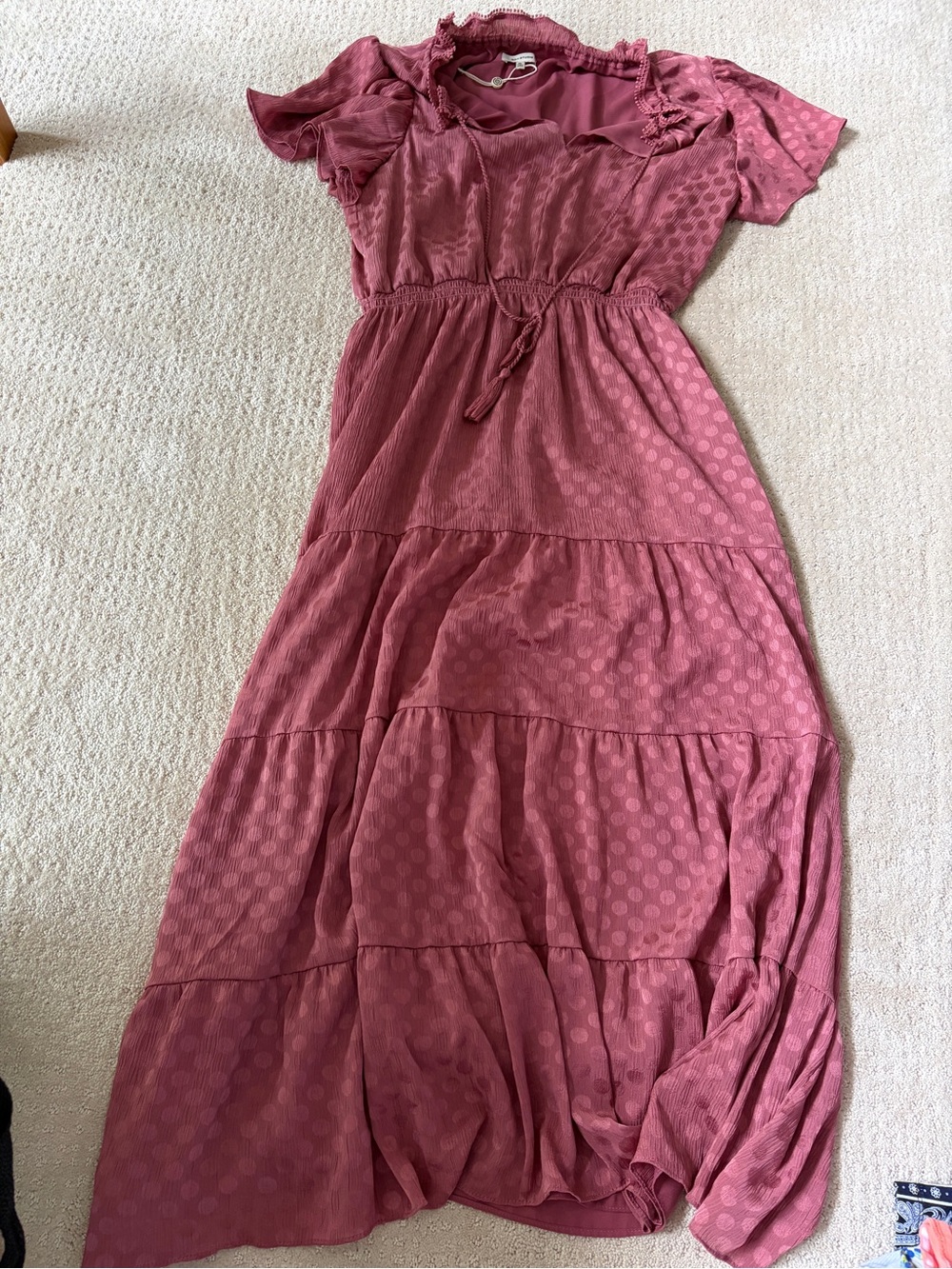 NWOT Max Studio Mauve Pink Ruffled Off-Shoulder Blouse